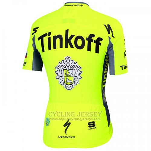 2016 Cycling Jersey Tinkoff Yellow Short Sleeve and Bib Short